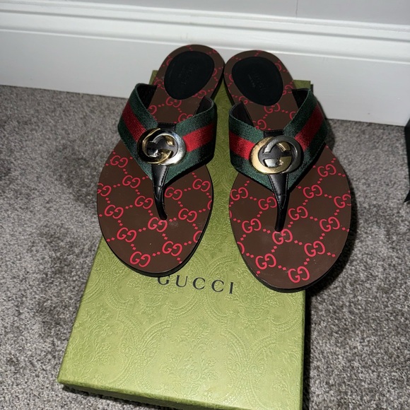 Kika GG Web Flip Flop (Women) Size 39.5 - Picture 14 of 14